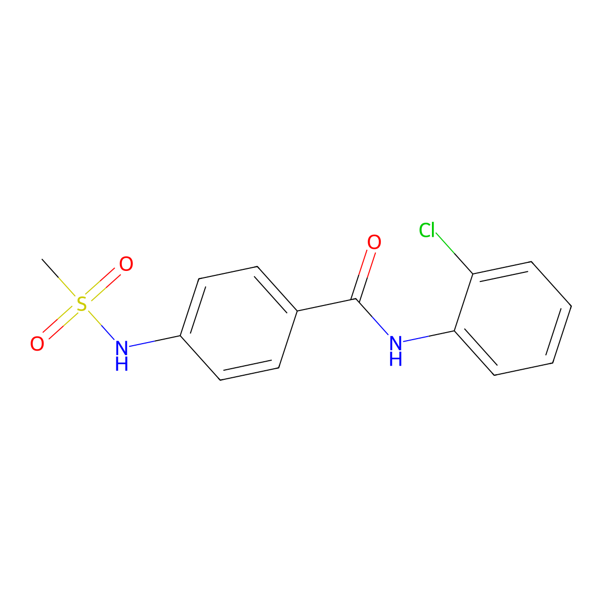 N-(2-chlorophenyl)-4-[(methylsulfonyl)amino]benzamide molecular structure, CAS 824974-34-7