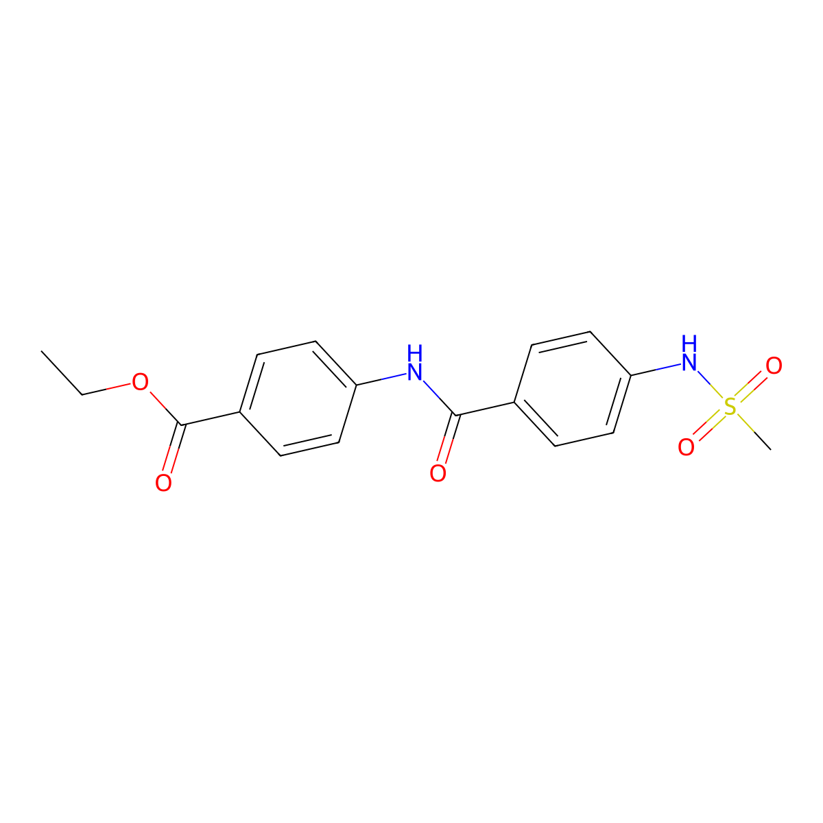 Ethyl 4-({4-[(methylsulfonyl)amino]benzoyl}amino)benzoate molecular structure, CAS 824974-43-8
