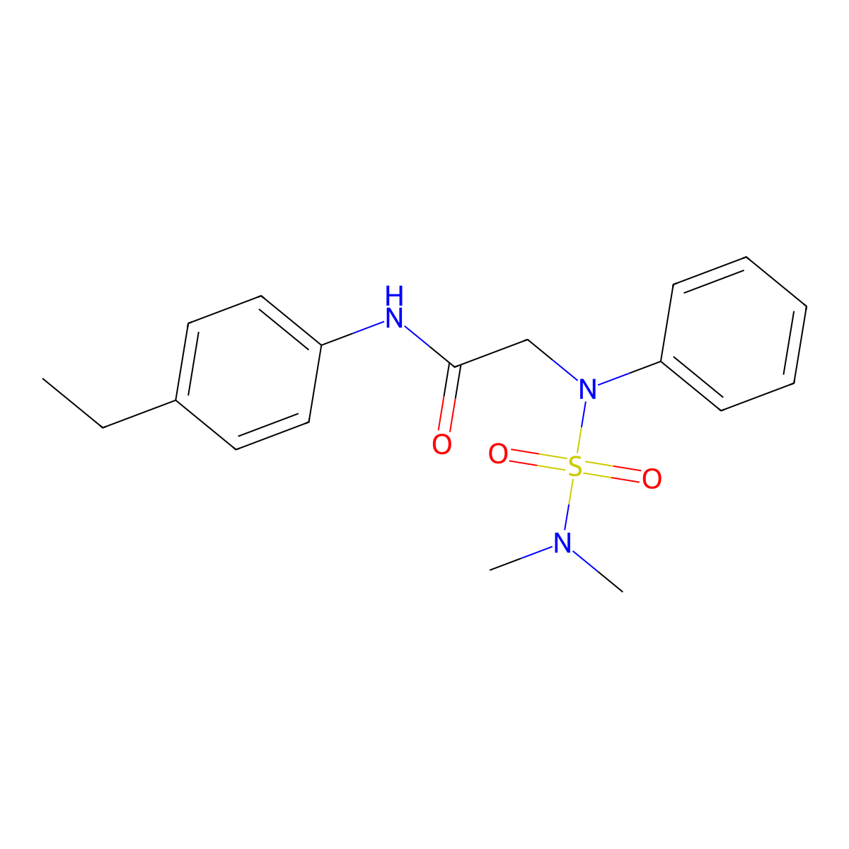 2-[N-(dimethylsulfamoyl)anilino]-N-(4-ethylphenyl)acetamide molecular structure, CAS 824974-52-9