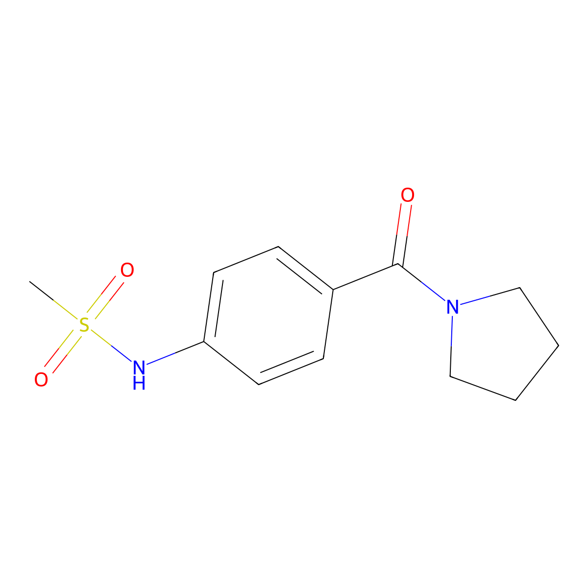 N-[4-(pyrrolidine-1-carbonyl)phenyl]methanesulfonamide molecular structure, CAS 824974-56-3