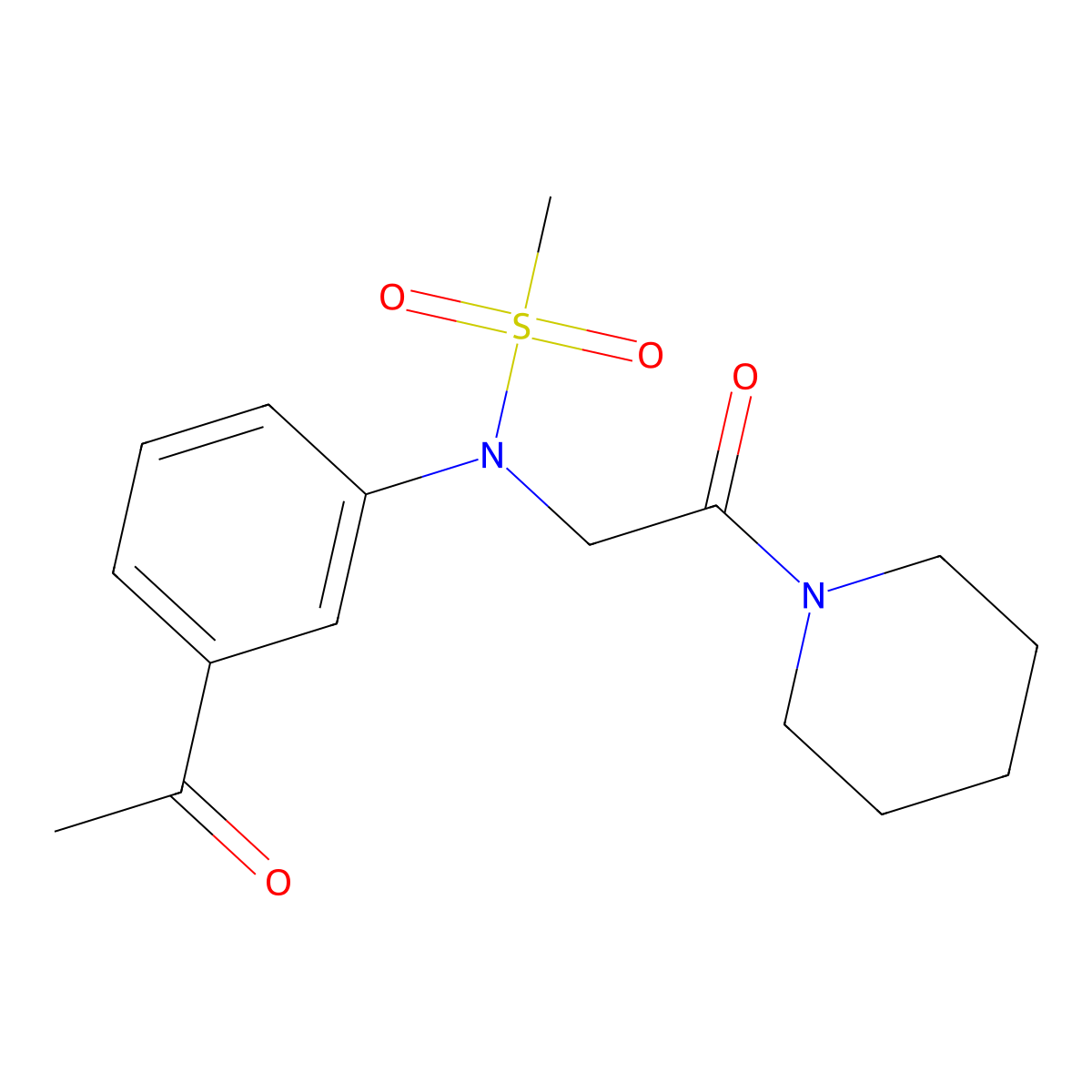 N-(3-acetylphenyl)-N-(2-oxo-2-piperidin-1-ylethyl)methanesulfonamide molecular structure, CAS 824974-70-1