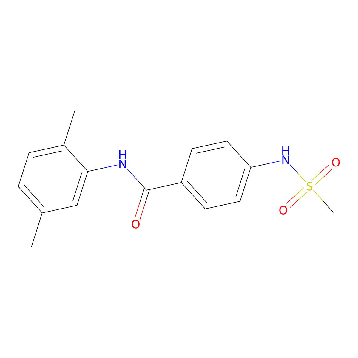 N-(2,5-dimethylphenyl)-4-(methanesulfonamido)benzamide molecular structure, CAS 824974-94-9