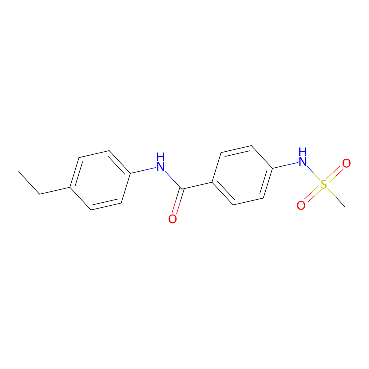 N-(4-ethylphenyl)-4-(methanesulfonamido)benzamide molecular structure, CAS 824975-18-0