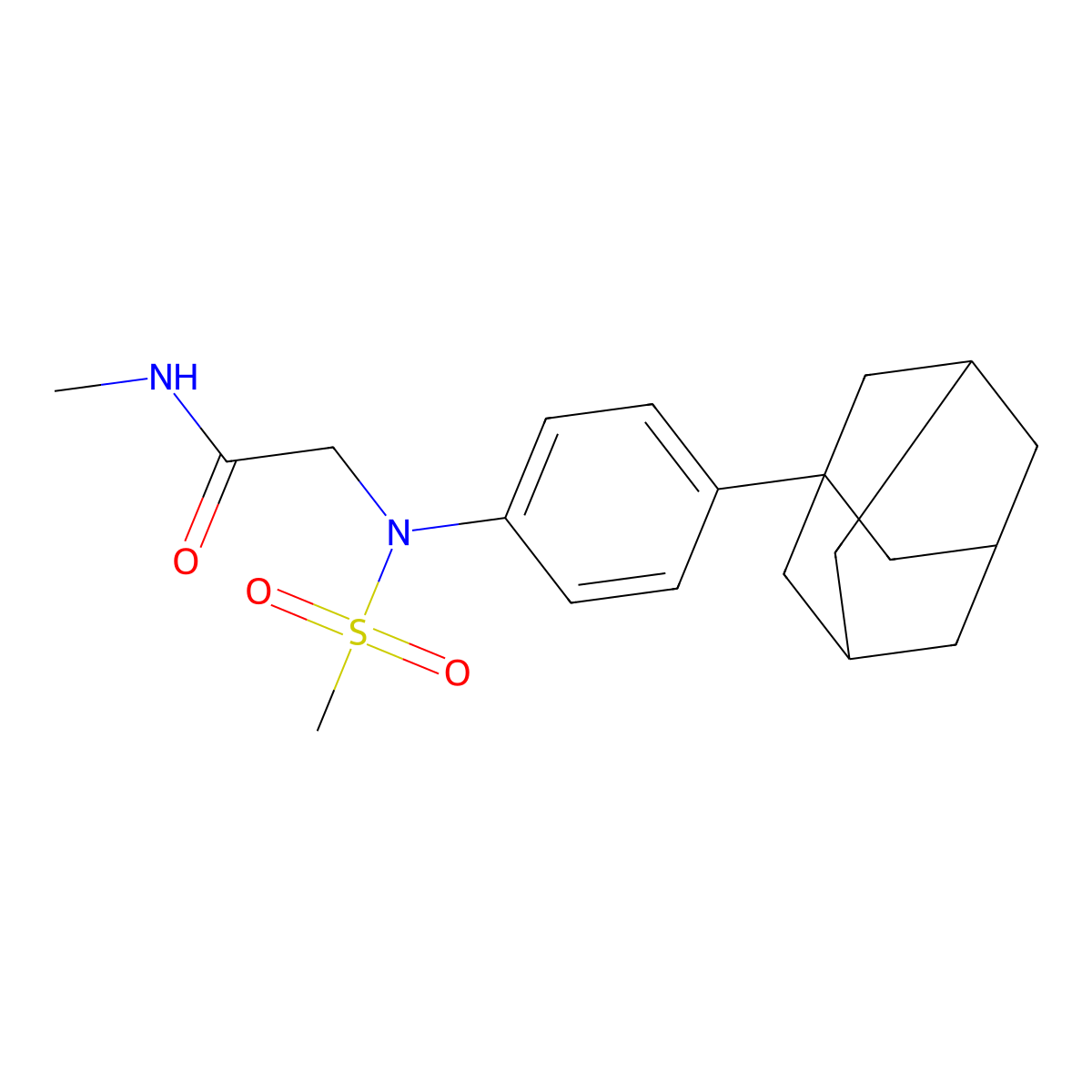 2-[4-(1-adamantyl)-N-methylsulfonylanilino]-N-methylacetamide molecular structure, CAS 824975-23-7