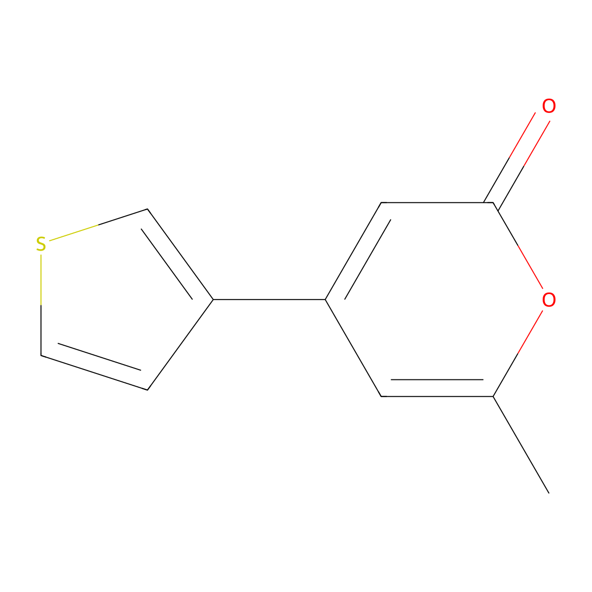 6-Methyl-4-(thiophen-3-yl)-2H-pyran-2-one molecular structure, CAS 824976-21-8