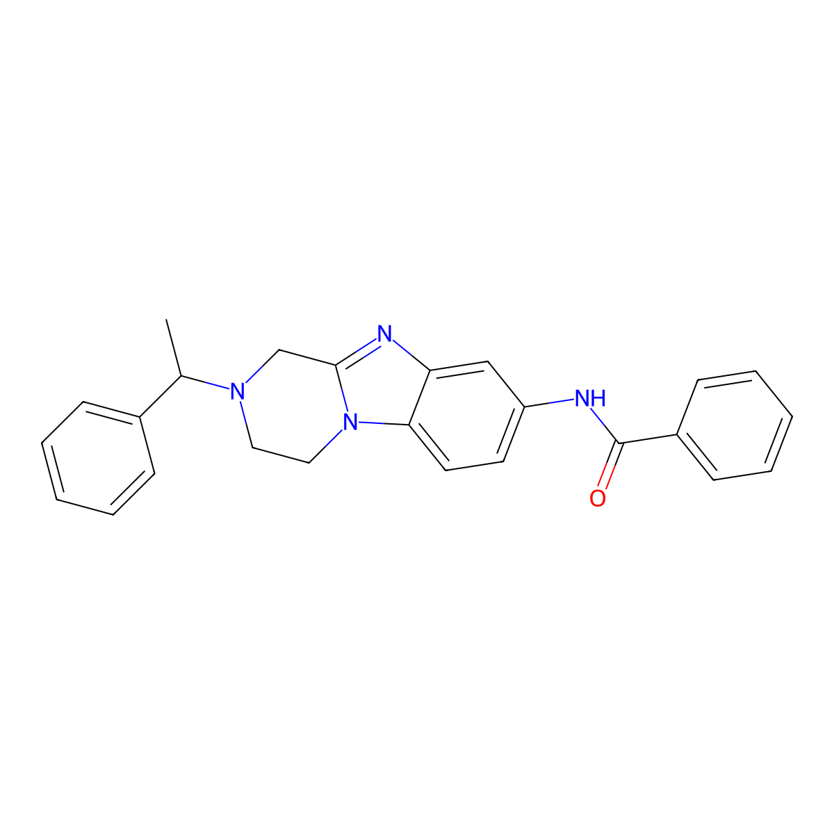 N-[2-(1-phenylethyl)-1,2,3,4-tetrahydropyrazino[1,2-a]benzimidazol-8-yl]benzamide molecular structure, CAS 824976-44-5