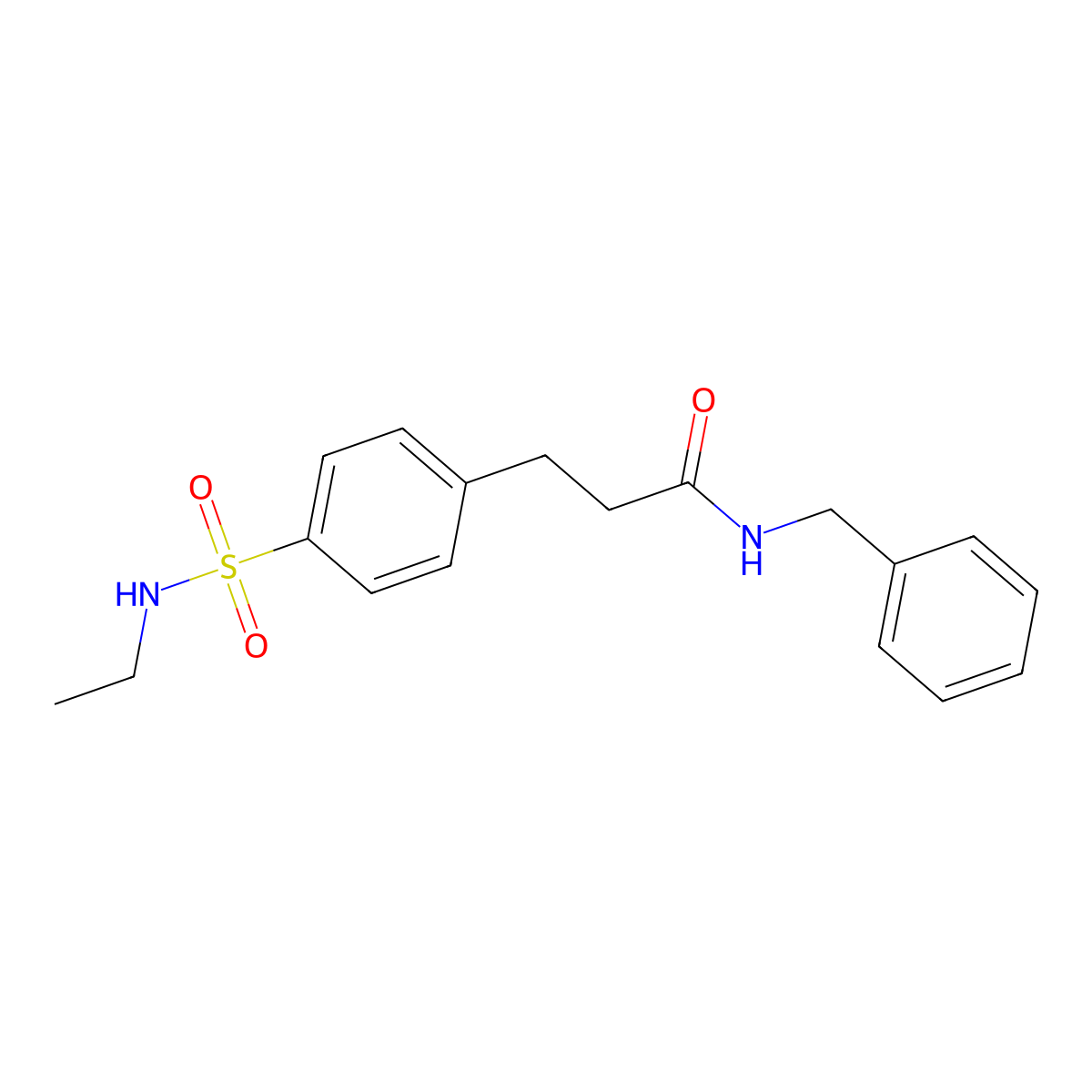 N-benzyl-3-[4-(ethylsulfamoyl)phenyl]propanamide molecular structure, CAS 824976-51-4