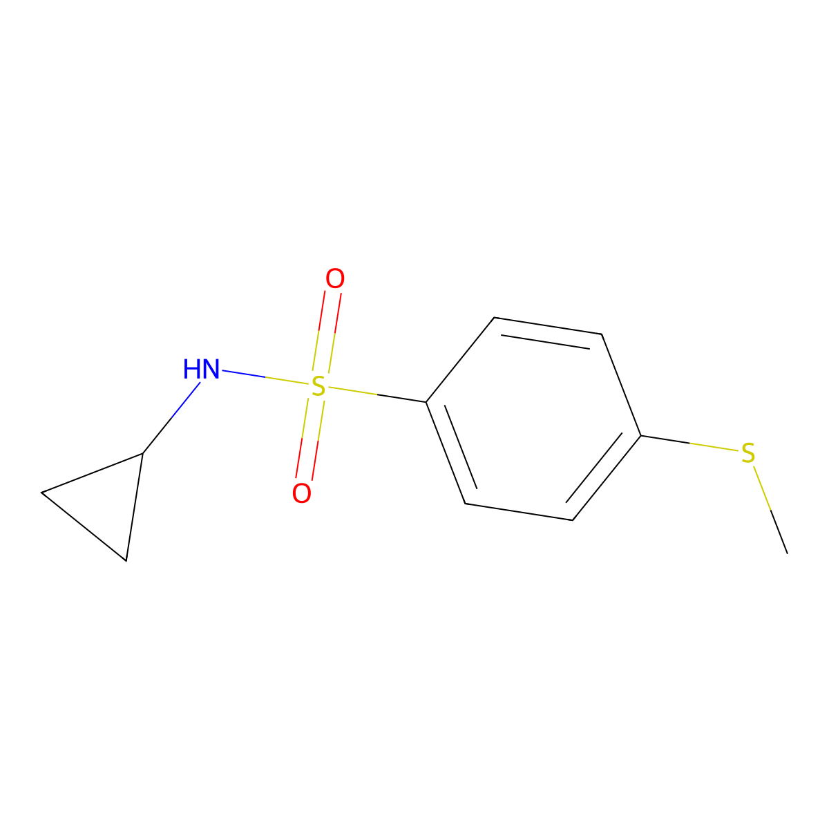 N-cyclopropyl-4-methylsulfanylbenzenesulfonamide molecular structure, CAS 824976-76-3
