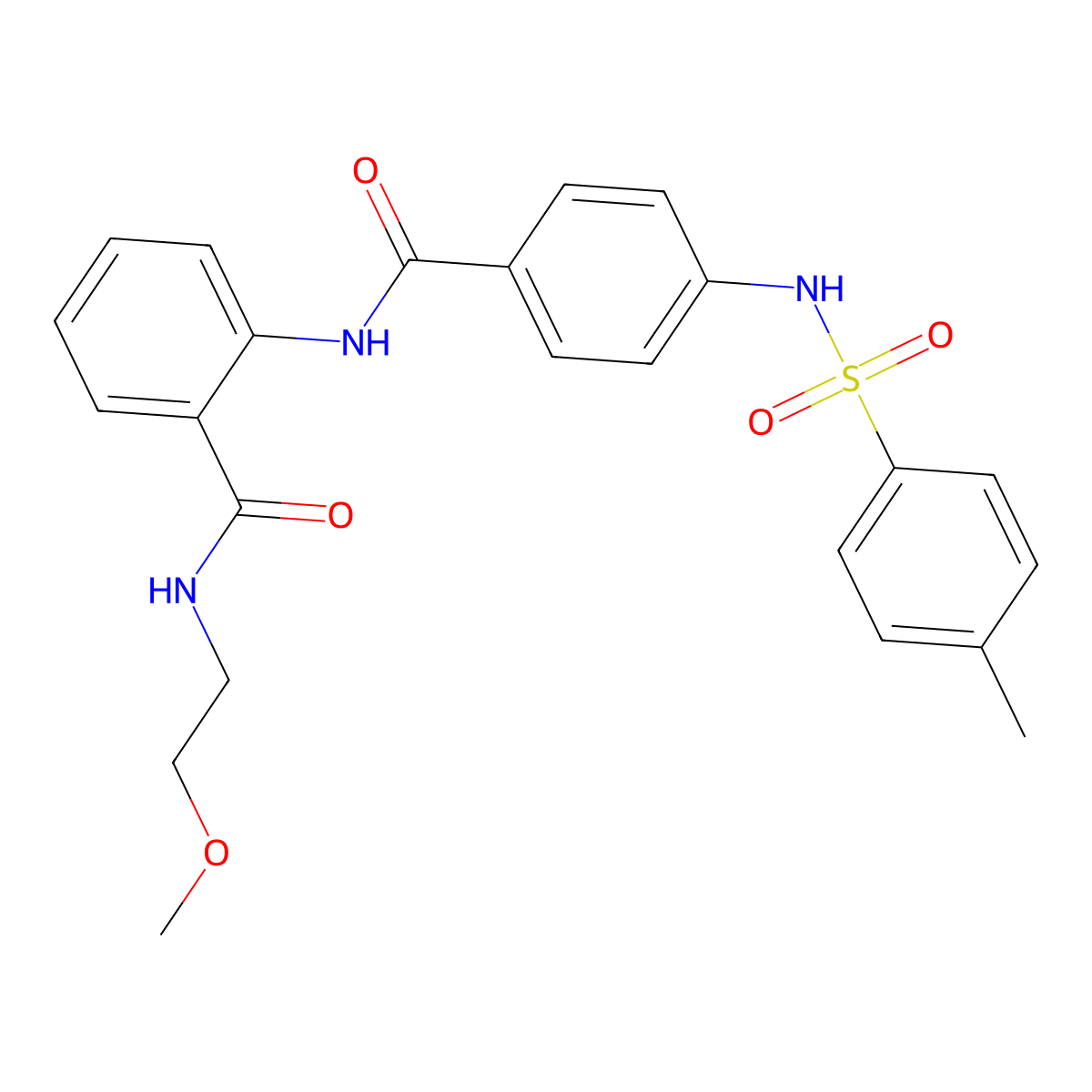 N-(2-methoxyethyl)-2-[[4-[(4-methylphenyl)sulfonylamino]benzoyl]amino]benzamide molecular structure, CAS 824976-98-9