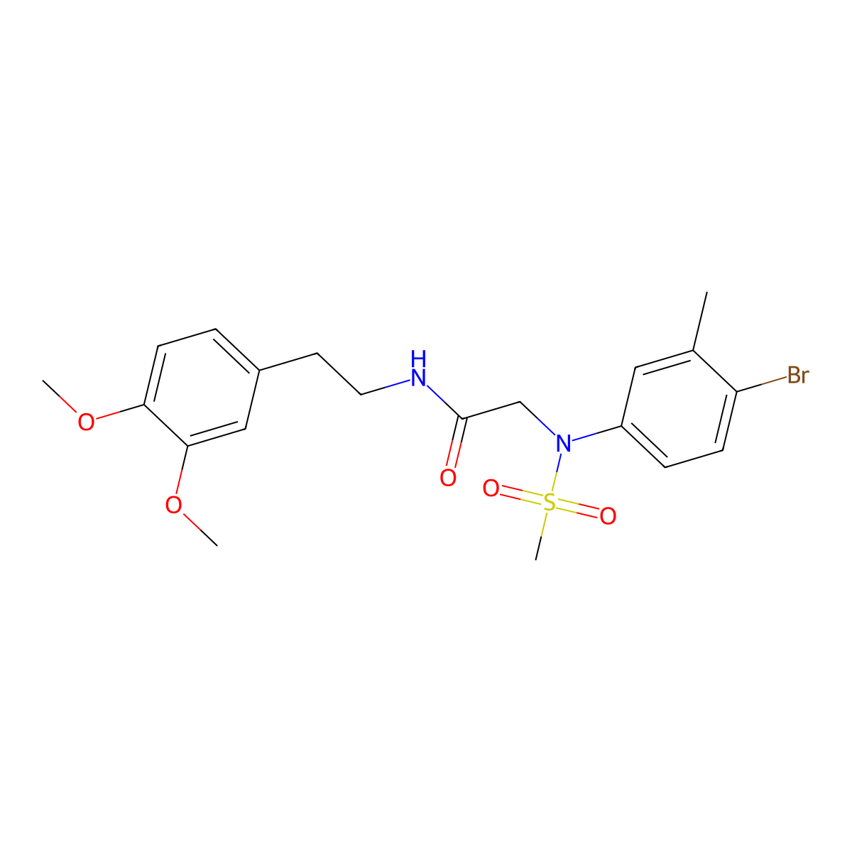 2-(4-bromo-3-methyl-N-methylsulfonylanilino)-N-[2-(3,4-dimethoxyphenyl)ethyl]acetamide molecular structure, CAS 824977-17-5
