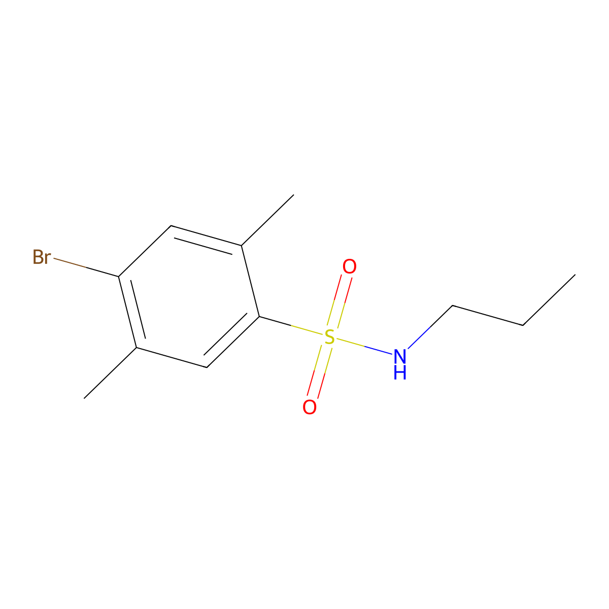4-bromo-2,5-dimethyl-N-propylbenzenesulfonamide molecular structure, CAS 824977-53-9