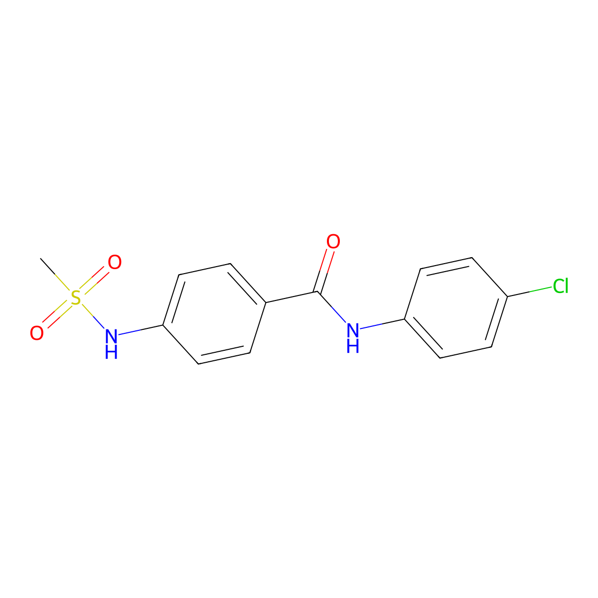 N-(4-chlorophenyl)-4-(methanesulfonamido)benzamide molecular structure, CAS 824977-69-7