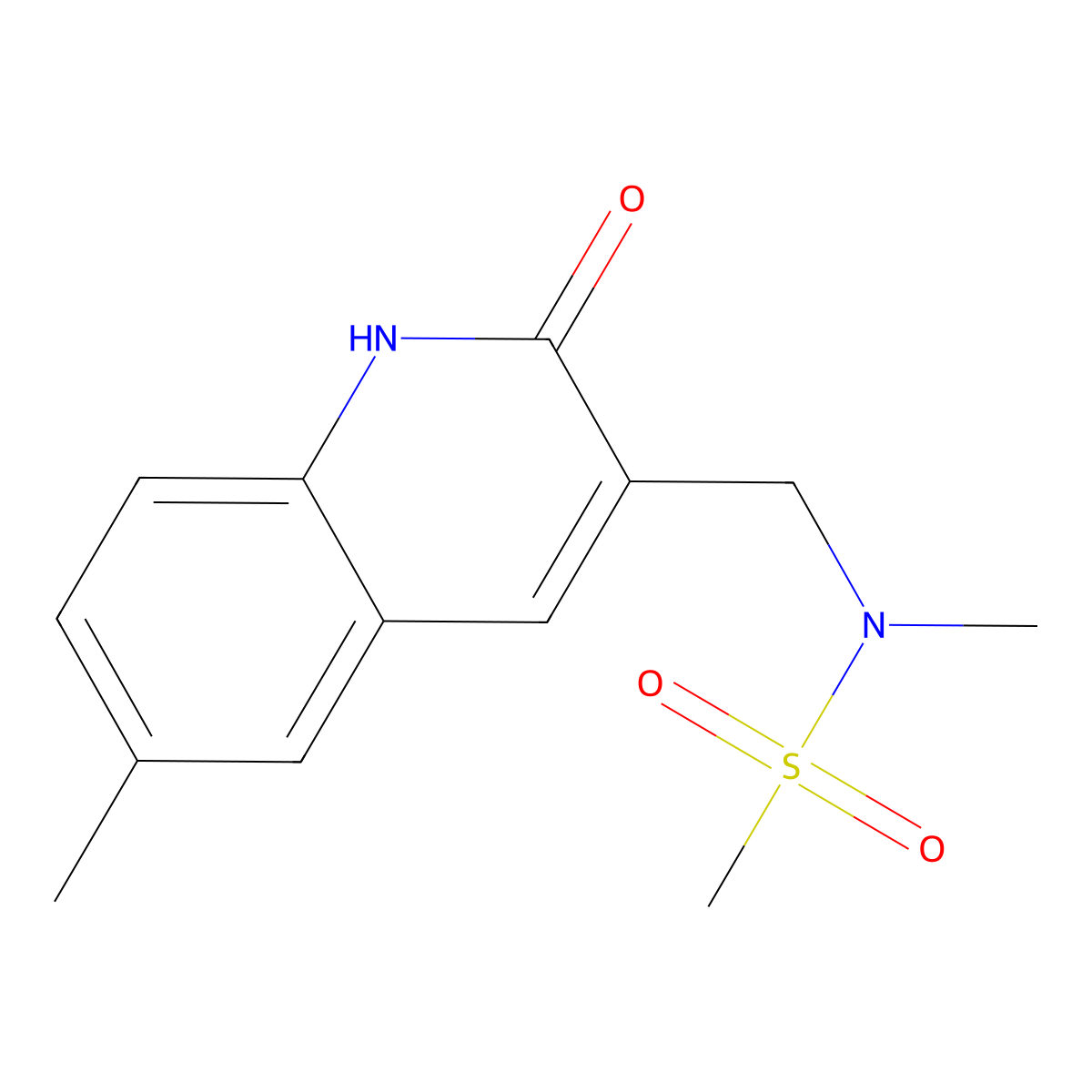 N-methyl-N-[(6-methyl-2-oxo-1H-quinolin-3-yl)methyl]methanesulfonamide molecular structure, CAS 824977-84-6