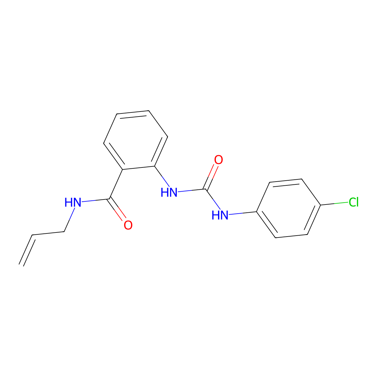 2-[(4-chlorophenyl)carbamoylamino]-N-prop-2-enylbenzamide molecular structure, CAS 824977-99-3