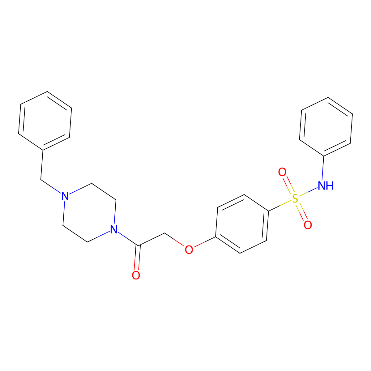 4-[2-(4-benzylpiperazin-1-yl)-2-oxoethoxy]-N-phenylbenzenesulfonamide molecular structure, CAS 824978-24-7