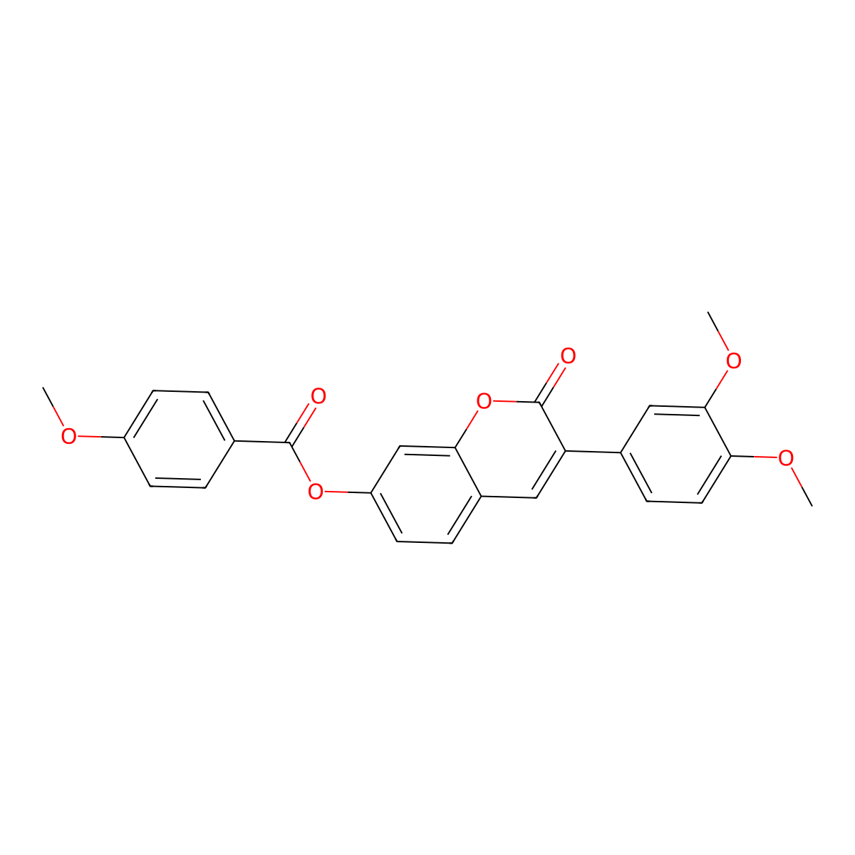 3-(3,4-dimethoxyphenyl)-2-oxo-2H-chromen-7-yl 4-methoxybenzoate molecular structure, CAS 824978-39-4