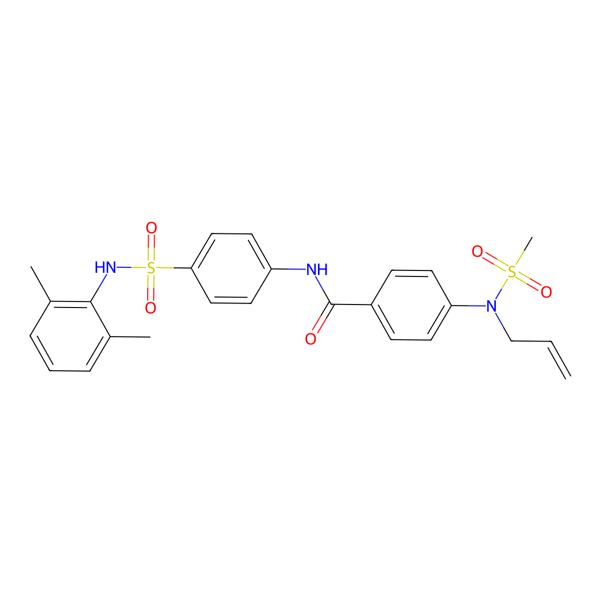 N-[4-[(2,6-dimethylphenyl)sulfamoyl]phenyl]-4-[methylsulfonyl(prop-2-enyl)amino]benzamide molecular structure, CAS 824978-40-7