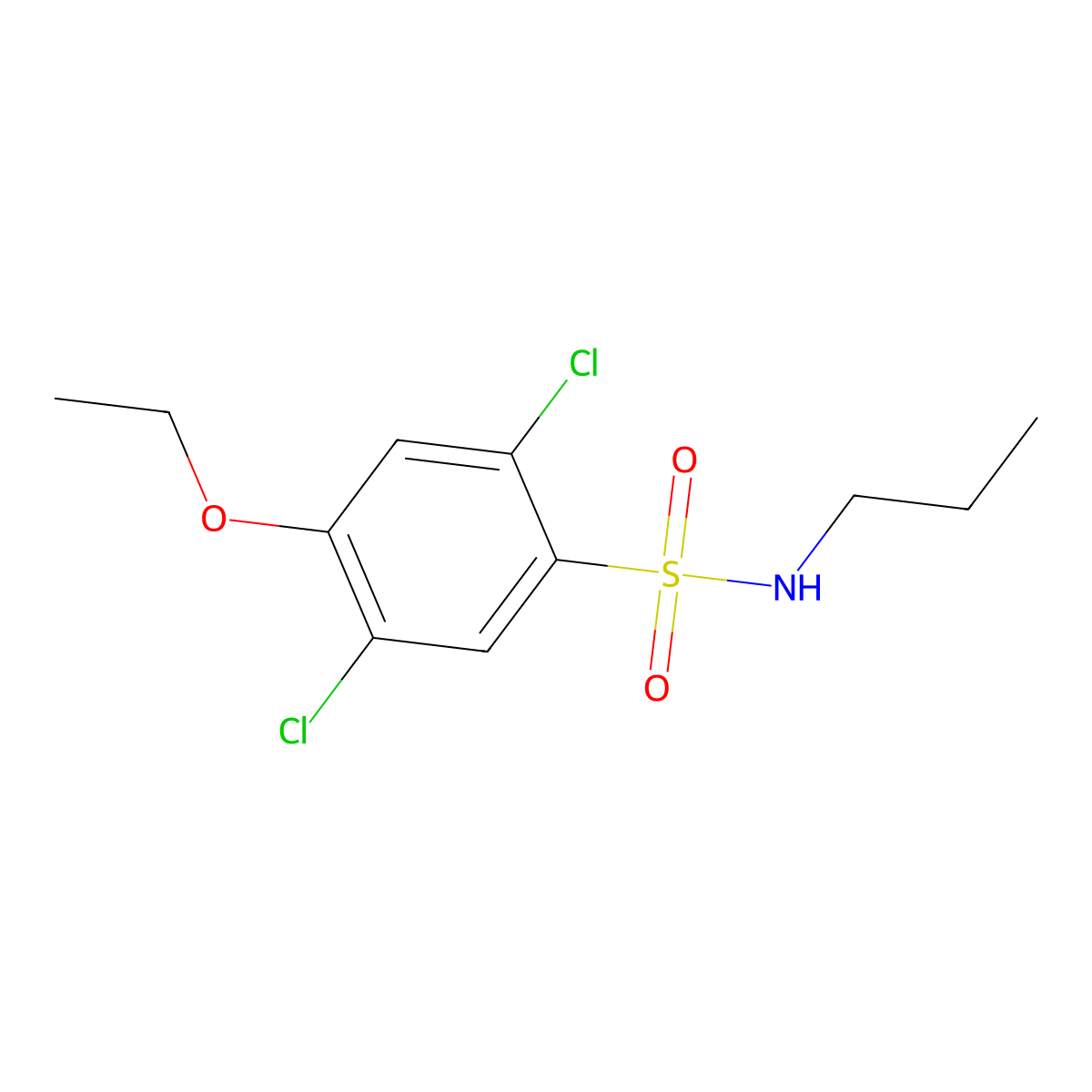 2,5-dichloro-4-ethoxy-N-propylbenzenesulfonamide molecular structure, CAS 824978-45-2