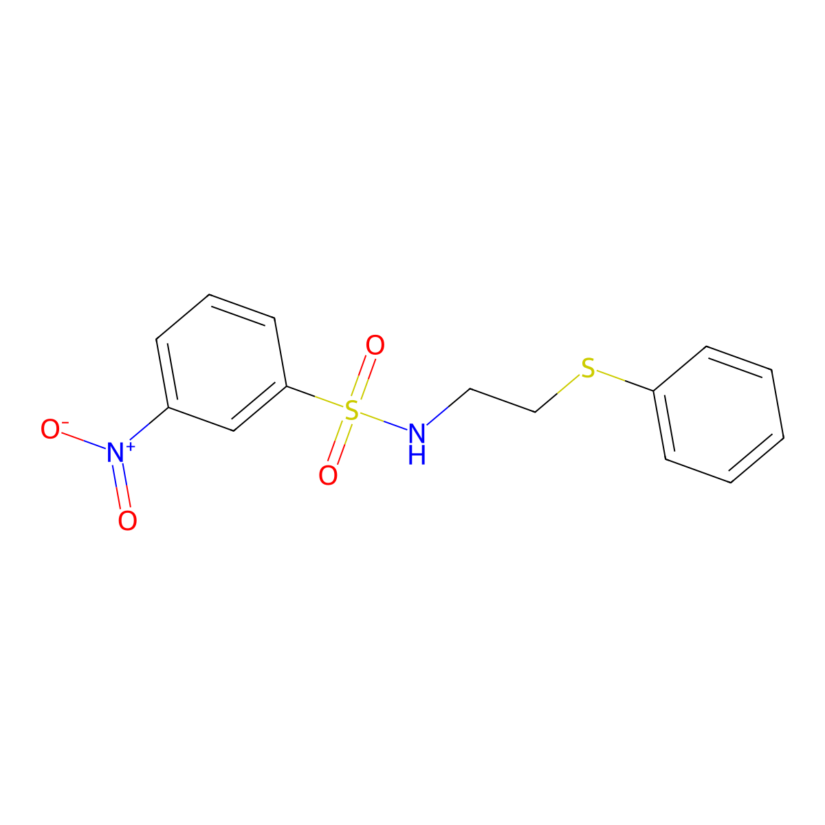 3-nitro-N-(2-phenylsulfanylethyl)benzenesulfonamide molecular structure, CAS 824978-47-4