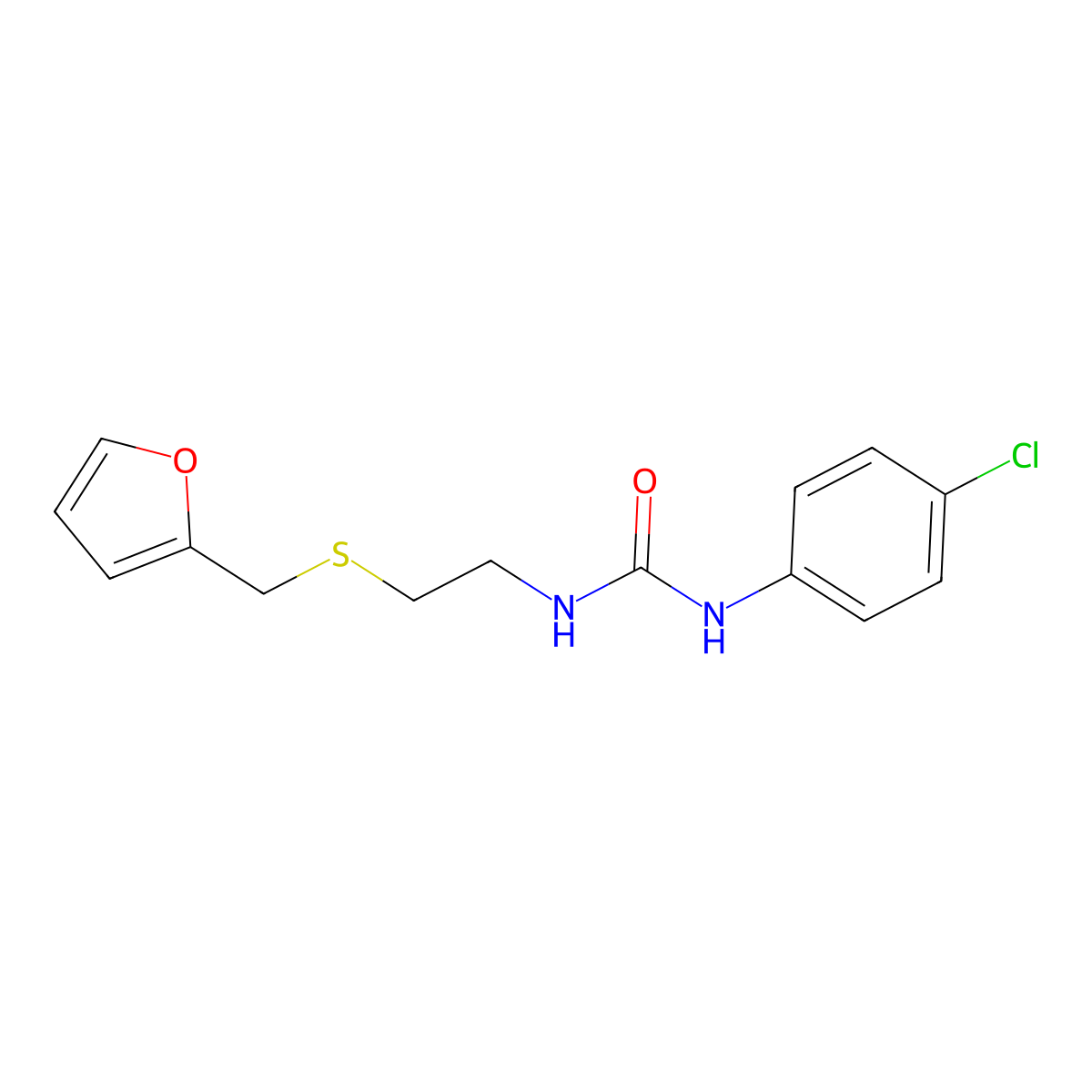 1-(4-Chlorophenyl)-3-{2-[(furan-2-ylmethyl)sulfanyl]ethyl}urea molecular structure, CAS 824978-90-7