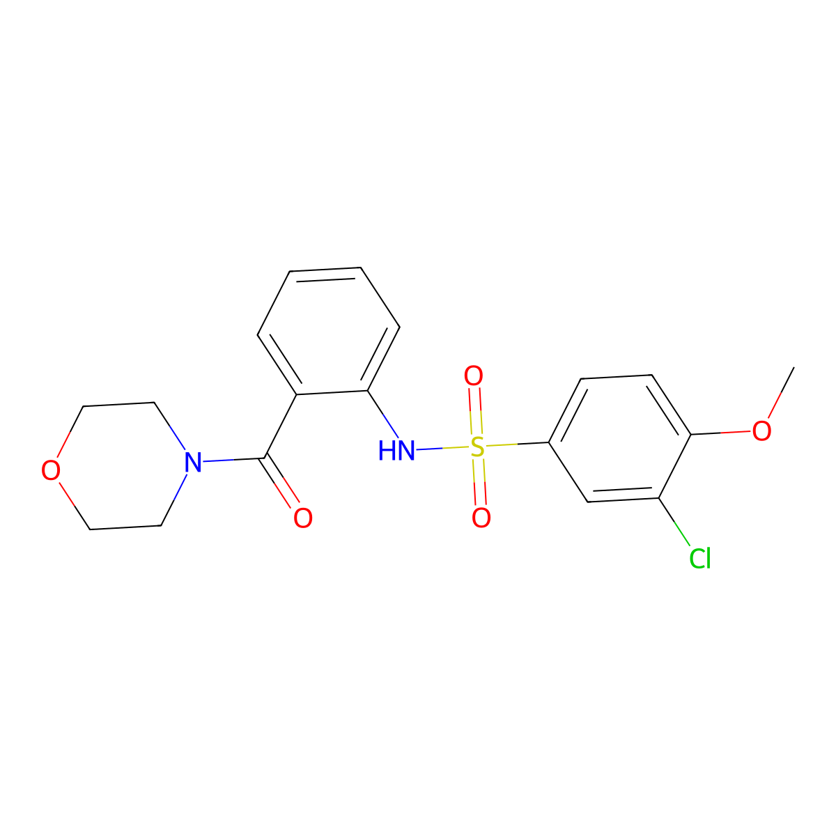 3-chloro-4-methoxy-N-[2-(morpholine-4-carbonyl)phenyl]benzenesulfonamide molecular structure, CAS 824978-92-9