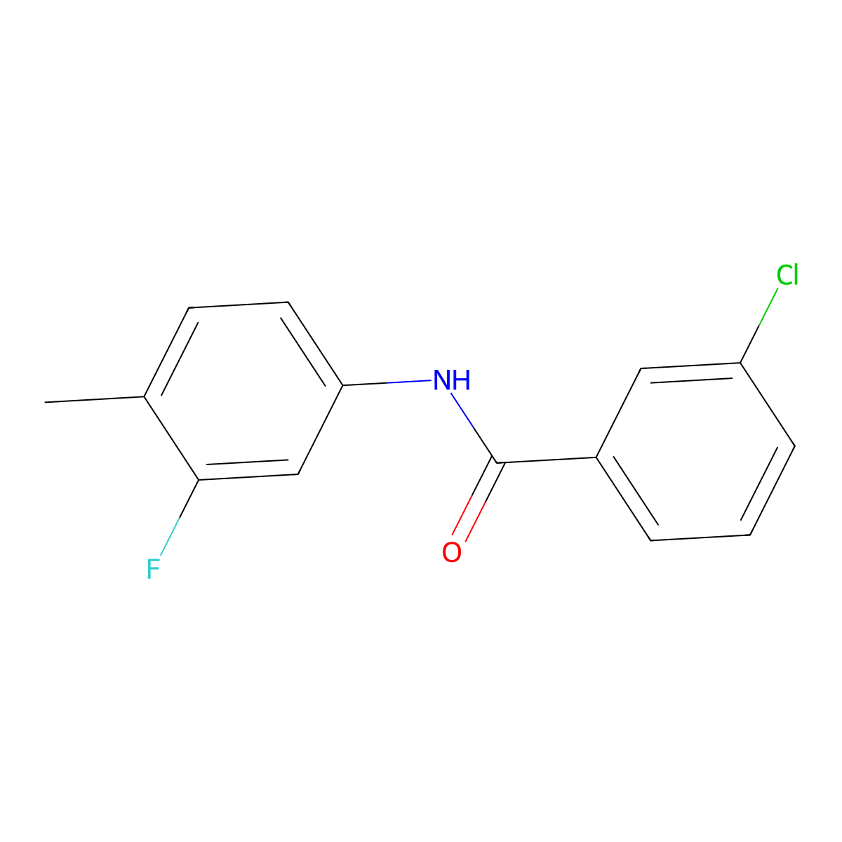 3-chloro-N-(3-fluoro-4-methylphenyl)benzamide molecular structure, CAS 824979-04-6
