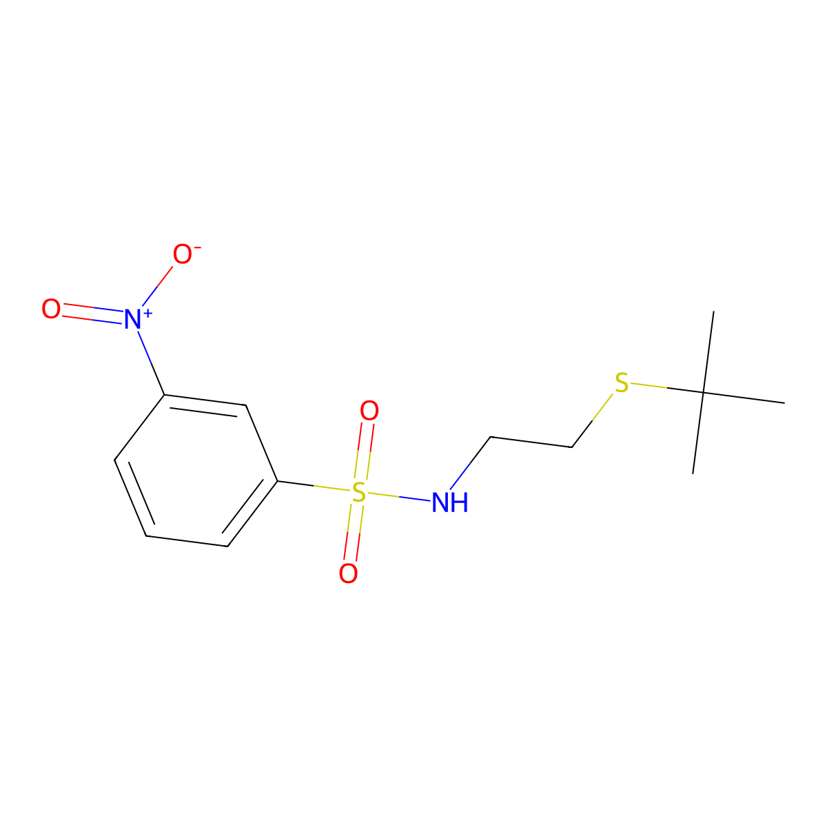 N-(2-tert-butylsulfanylethyl)-3-nitrobenzenesulfonamide molecular structure, CAS 824979-13-7
