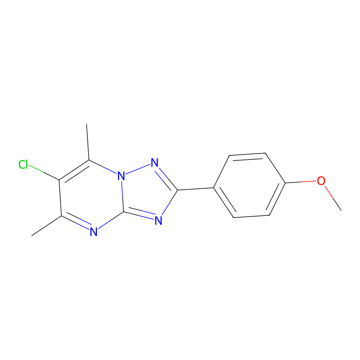 6-Chloro-2-(4-methoxyphenyl)-5,7-dimethyl-[1,2,4]triazolo[1,5-a]pyrimidine molecular structure, CAS 824979-27-3