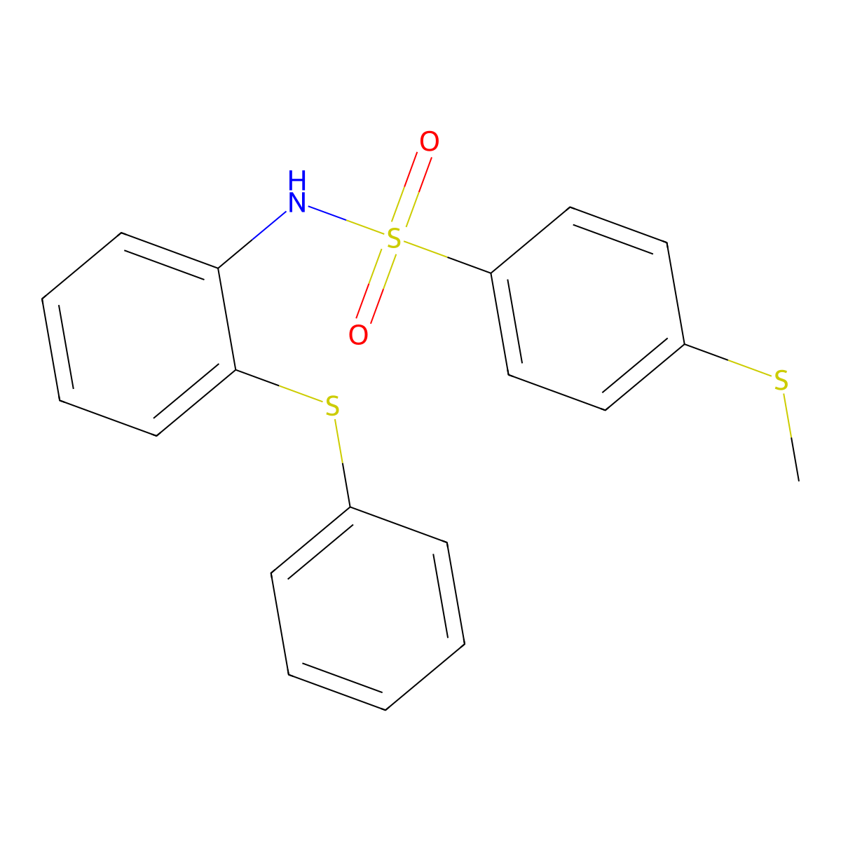 4-methylsulfanyl-N-(2-phenylsulfanylphenyl)benzenesulfonamide molecular structure, CAS 824979-43-3