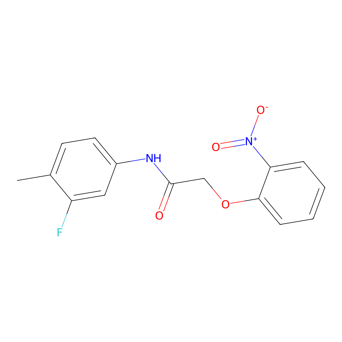N-(3-fluoro-4-methylphenyl)-2-(2-nitrophenoxy)acetamide molecular structure, CAS 824979-48-8