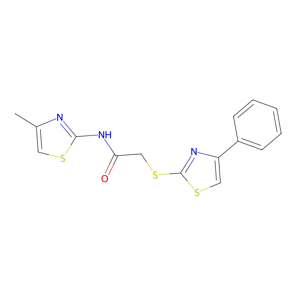 N-(4-methyl-1,3-thiazol-2-yl)-2-[(4-phenyl-1,3-thiazol-2-yl)sulfanyl]acetamide molecular structure, CAS 824979-56-8