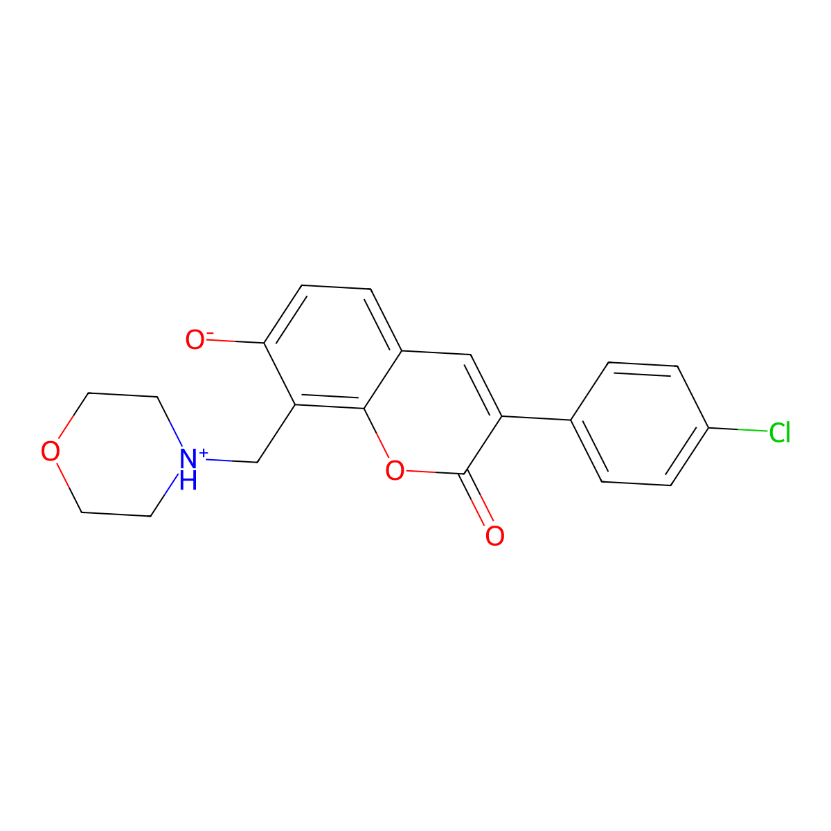 3-(4-Chlorophenyl)-7-hydroxy-8-(morpholin-4-ylmethyl)chromen-2-one molecular structure, CAS 824979-61-5