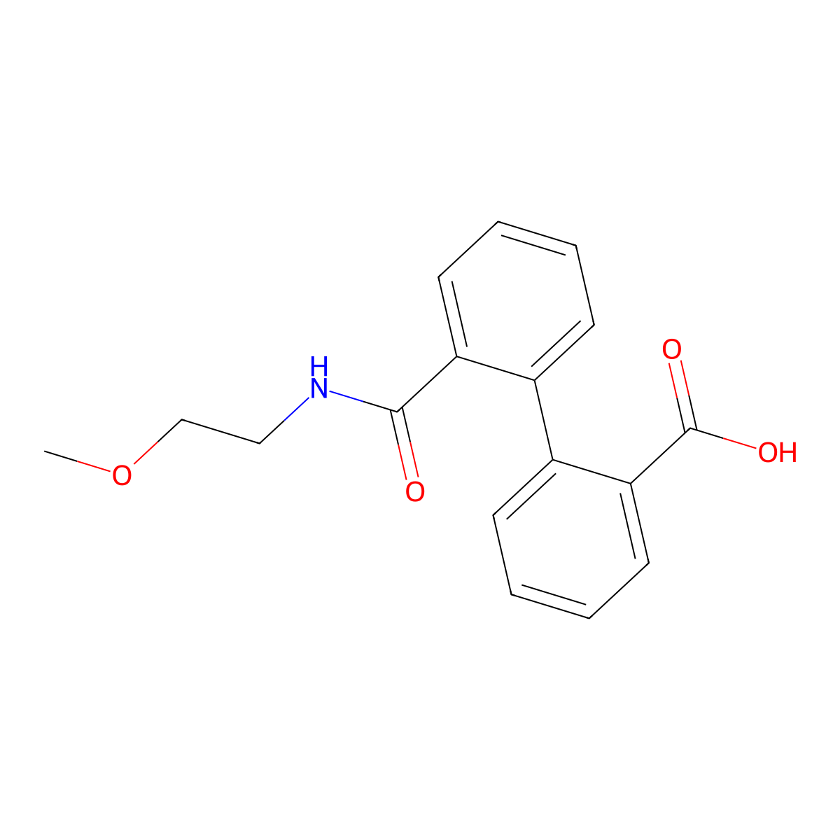 2'-{[(2-Methoxyethyl)amino]carbonyl}-2-biphenylcarboxylic acid molecular structure, CAS 824979-81-9