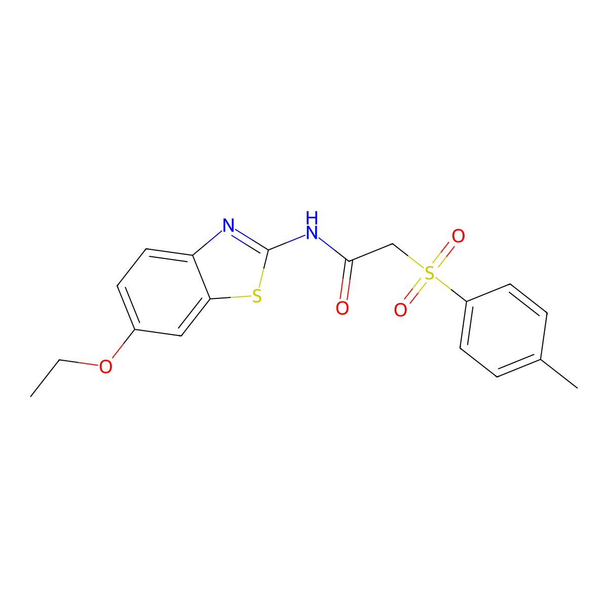 N-(6-ethoxy-1,3-benzothiazol-2-yl)-2-[(4-methylphenyl)sulfonyl]acetamide molecular structure, CAS 824980-39-4