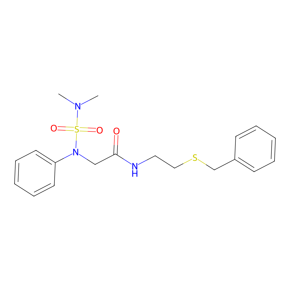 N-(2-benzylsulfanylethyl)-2-[N-(dimethylsulfamoyl)anilino]acetamide molecular structure, CAS 824980-59-8