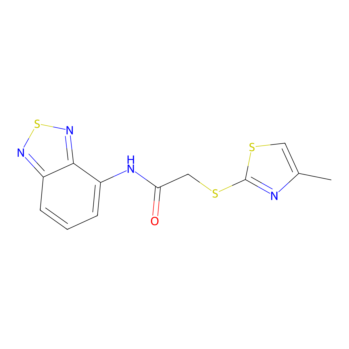 N-(2,1,3-benzothiadiazol-4-yl)-2-[(4-methyl-1,3-thiazol-2-yl)sulfanyl]acetamide molecular structure, CAS 824980-72-5
