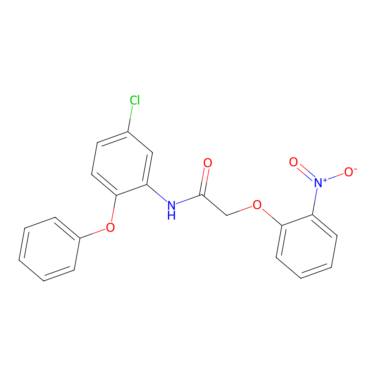 N-(5-chloro-2-phenoxyphenyl)-2-(2-nitrophenoxy)acetamide molecular structure, CAS 824980-78-1
