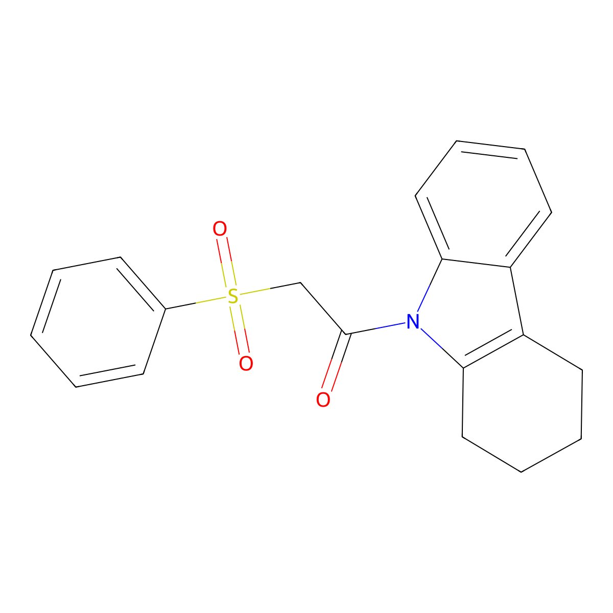 2-(Benzenesulfonyl)-1-(1,2,3,4-tetrahydrocarbazol-9-yl)ethanone molecular structure, CAS 824981-00-2