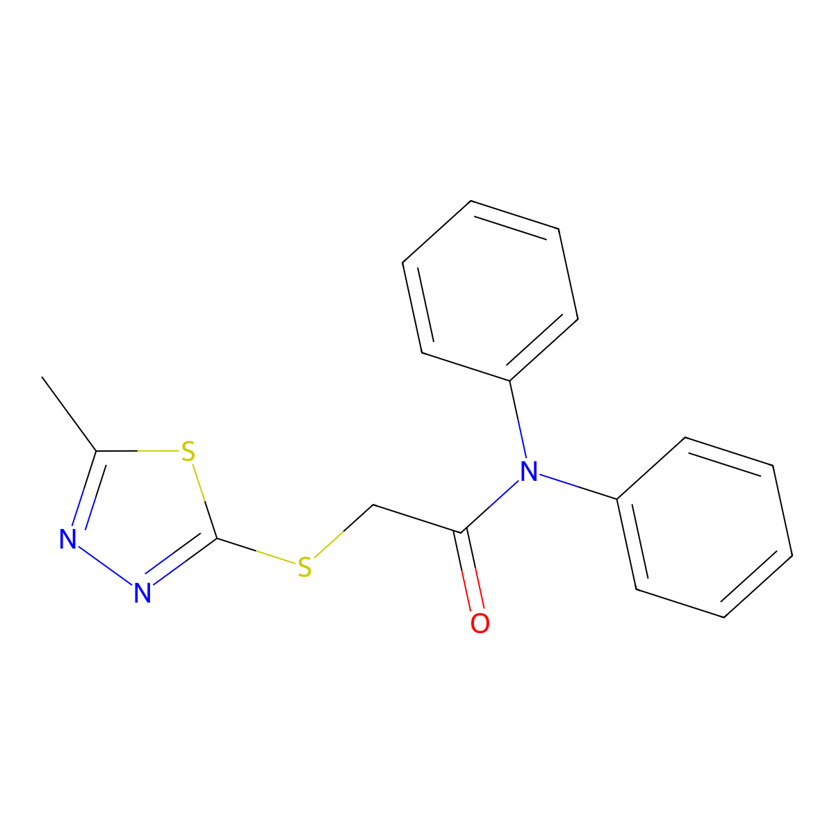 2-[(5-methyl-1,3,4-thiadiazol-2-yl)sulfanyl]-N,N-diphenylacetamide molecular structure, CAS 824981-36-4