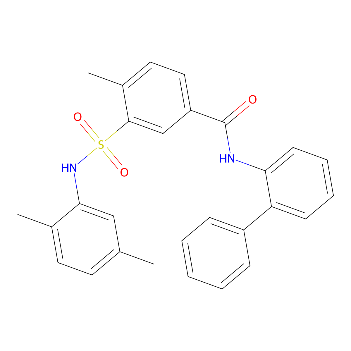 3-[(2,5-dimethylphenyl)sulfamoyl]-4-methyl-N-(2-phenylphenyl)benzamide molecular structure, CAS 824981-55-7