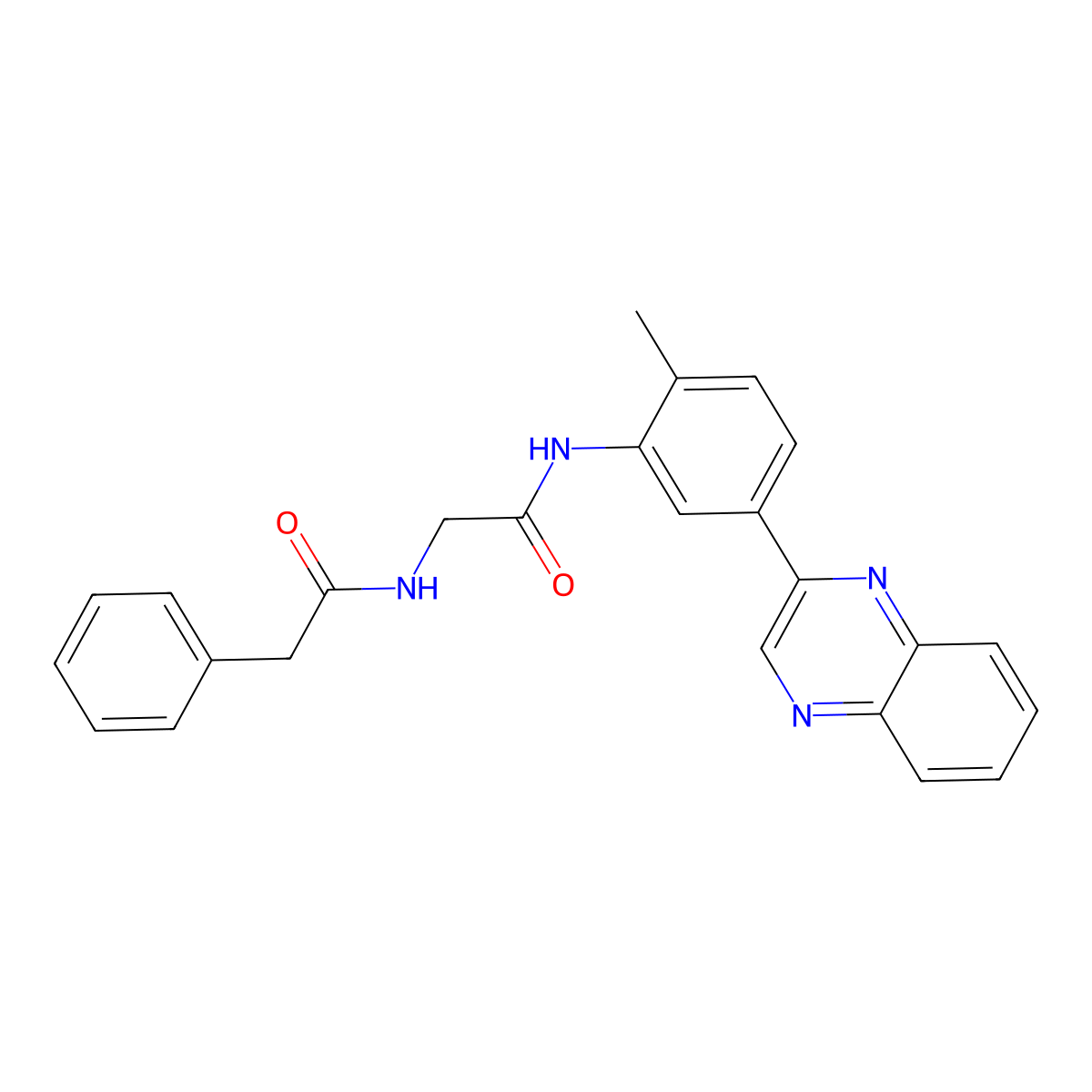 N-[2-(2-methyl-5-quinoxalin-2-ylanilino)-2-oxoethyl]-2-phenylacetamide molecular structure, CAS 824981-57-9