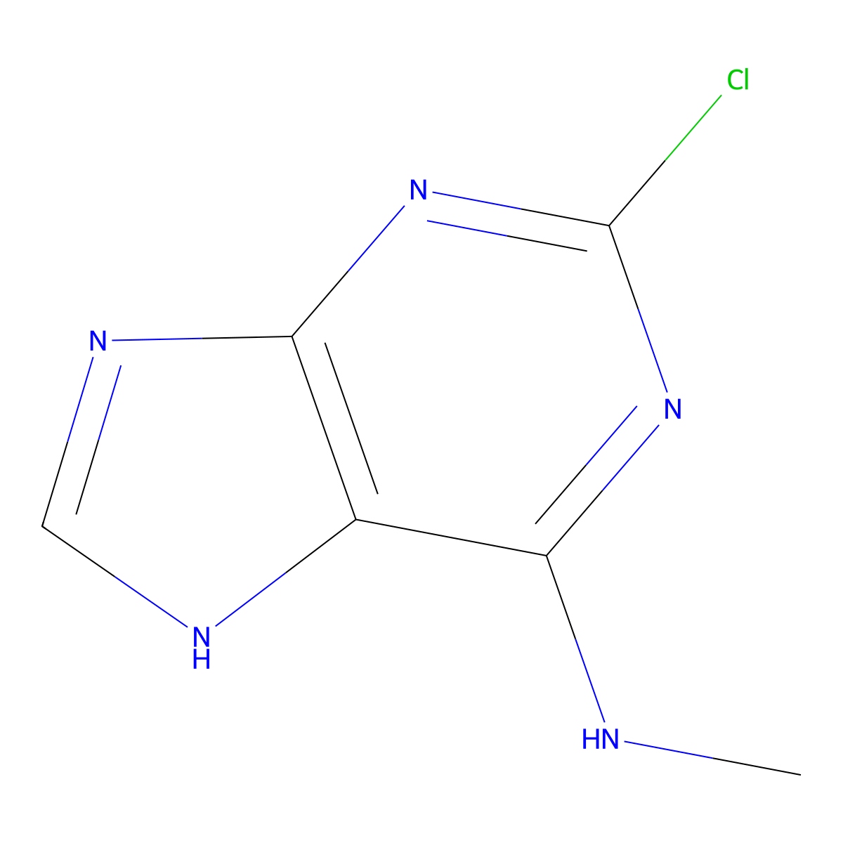 2-Chloro-6(methylamino)purine molecular structure, CAS 82499-02-3