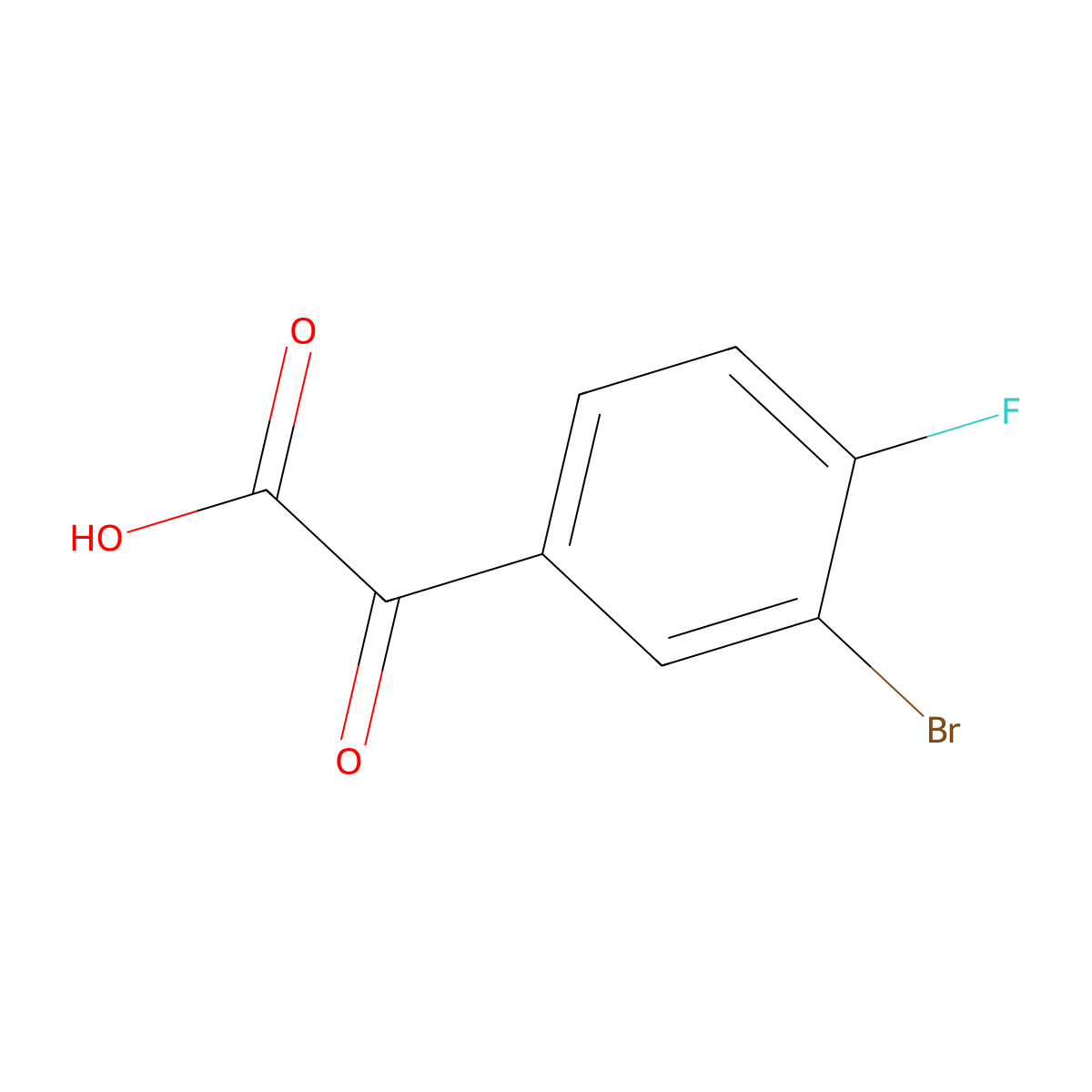 2-(3-Bromo-4-fluorophenyl)-2-oxoacetic acid molecular structure, CAS 82499-71-6