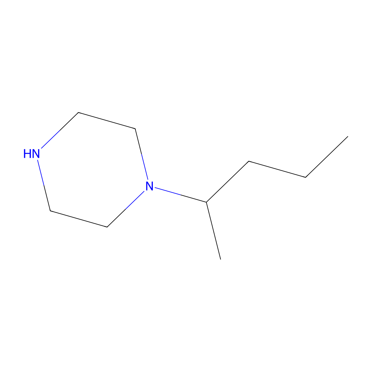 1-(2-Pentyl)piperazine molecular structure, CAS 82499-96-5