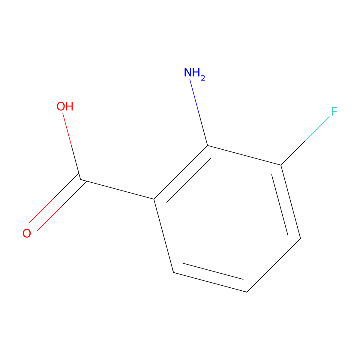 2-Amino-3-fluorobenzoic acid molecular structure, CAS 825-22-9