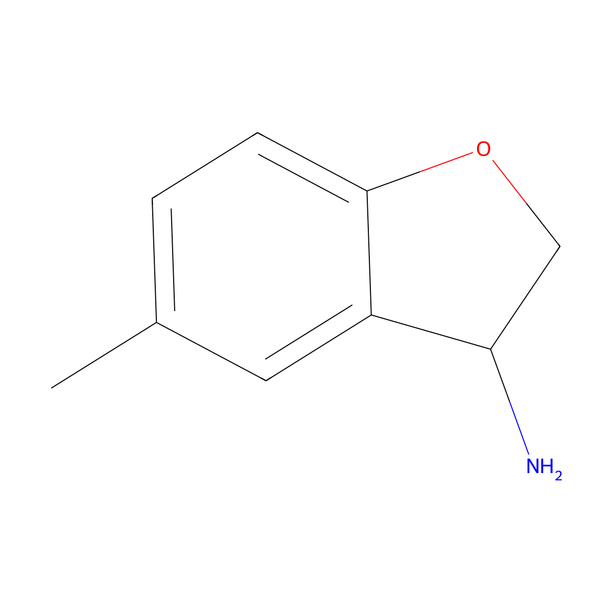 5-Methyl-2,3-dihydro-1-benzofuran-3-amine molecular structure, CAS 825-27-4