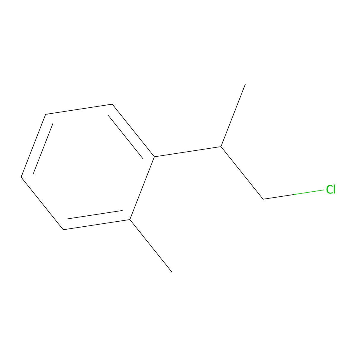 1-(1-Chloropropan-2-yl)-2-methylbenzene molecular structure, CAS 825-37-6