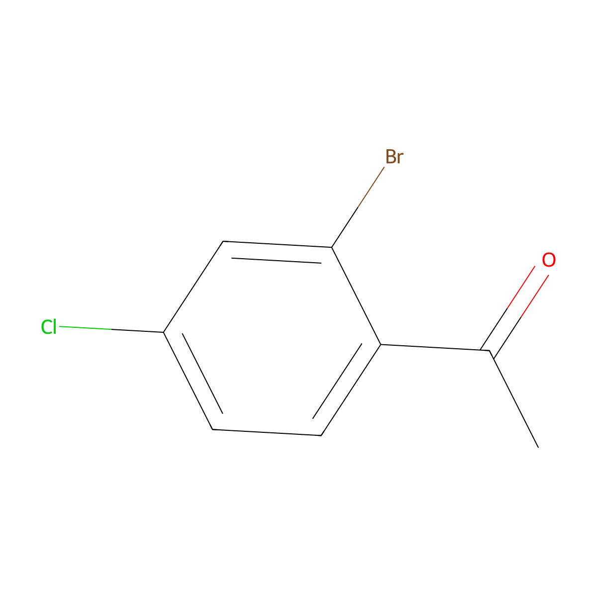 1-(2-Bromo-4-chlorophenyl)ethanone molecular structure, CAS 825-40-1