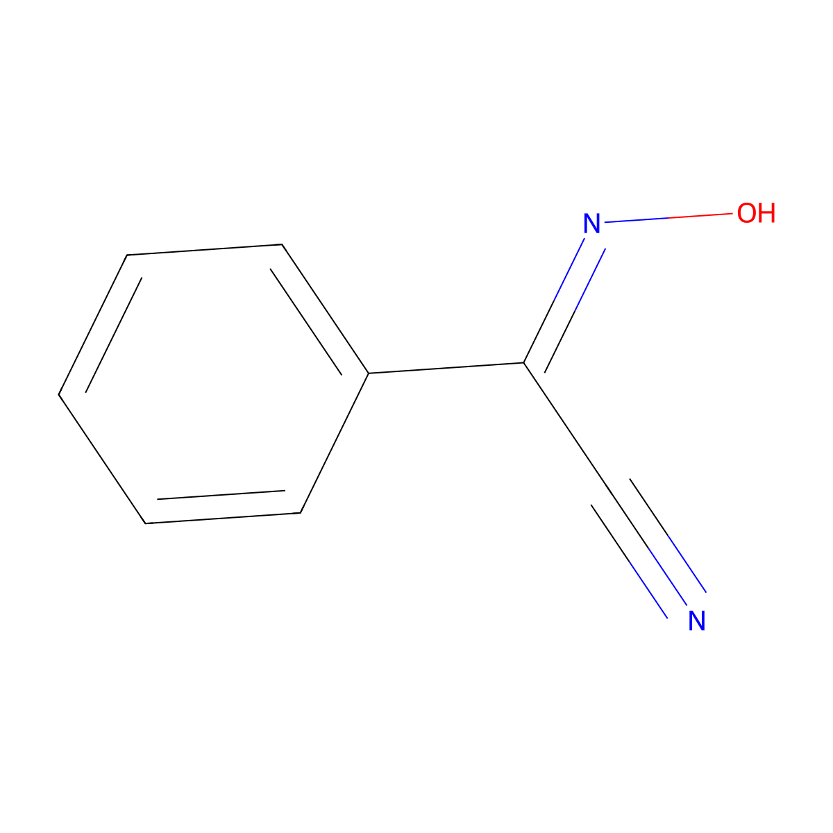 2-(Hydroxyimino)-2-phenylacetonitrile molecular structure, CAS 825-52-5
