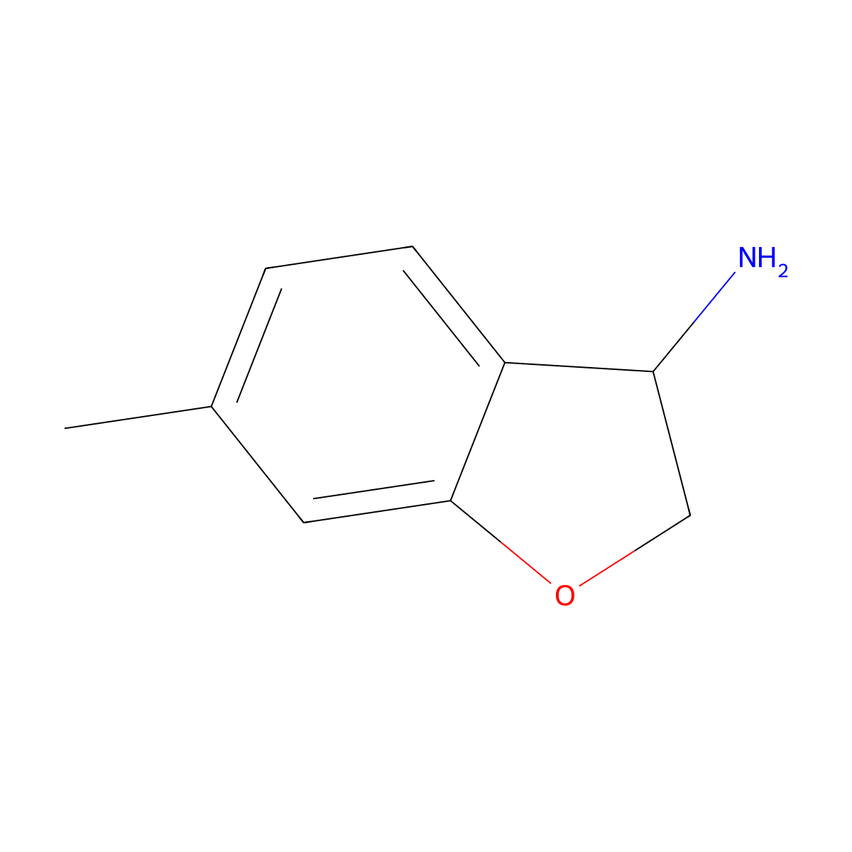 6-Methyl-2,3-dihydro-1-benzofuran-3-amine molecular structure, CAS 825-53-6